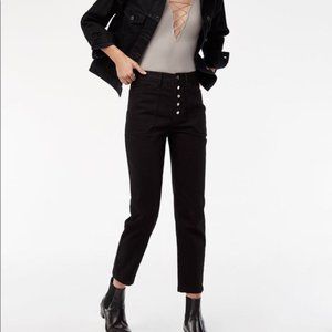 Womens Aritzia Wilfred Free Belen Pant Black Stretch Button size 6 slim NWT